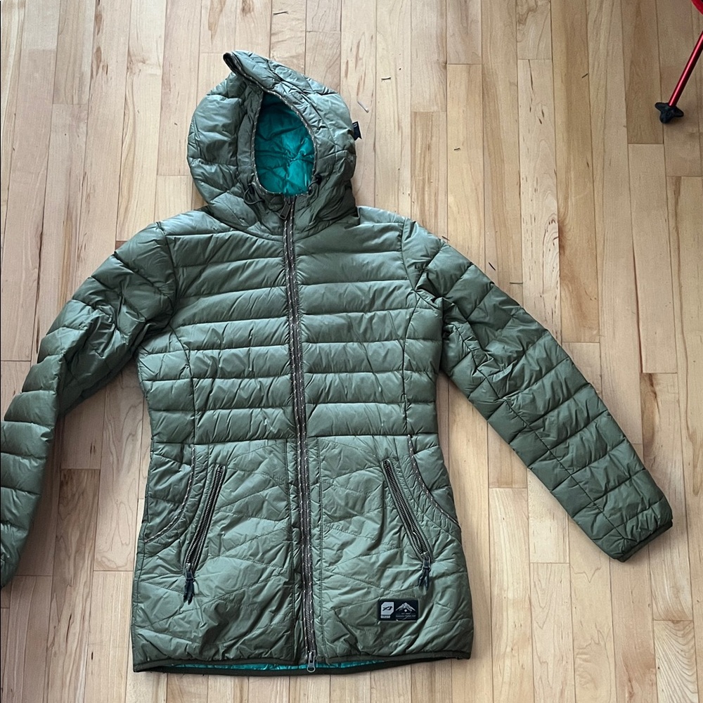 Orage Sage Green Puffer Jacket Real down